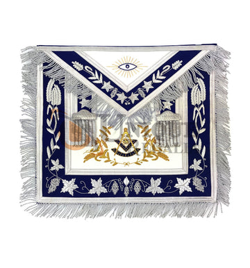 Masonic Grand Lodge Past Master Apron Gold & Silver Hand Embroidery Apron